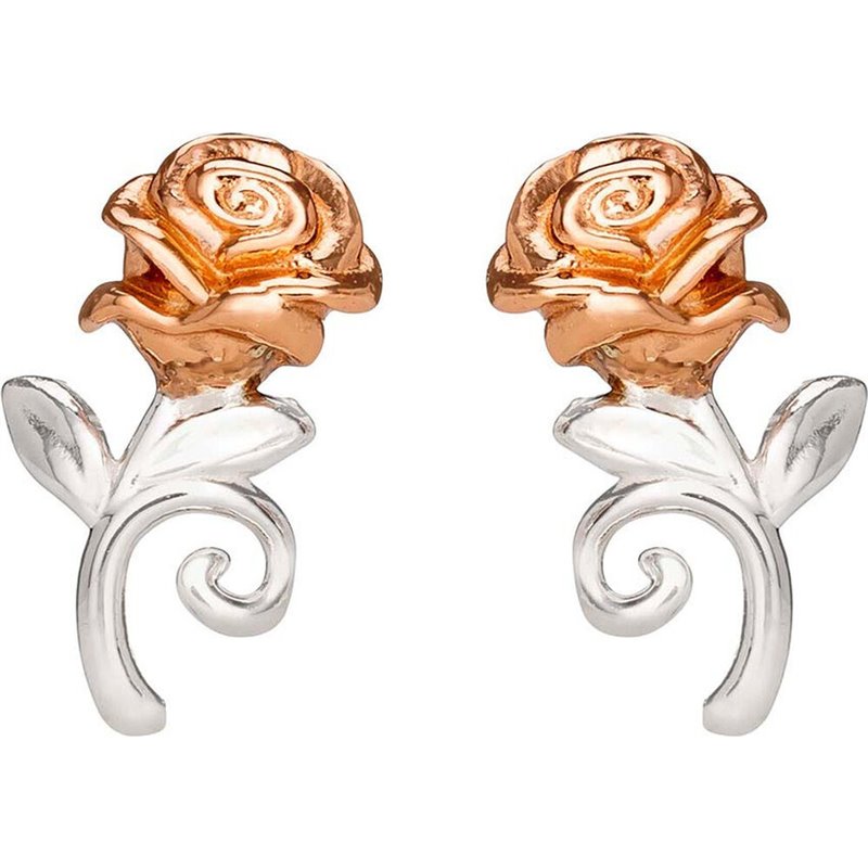 Pendientes Rosa La Bella y la Bestia Disney plata