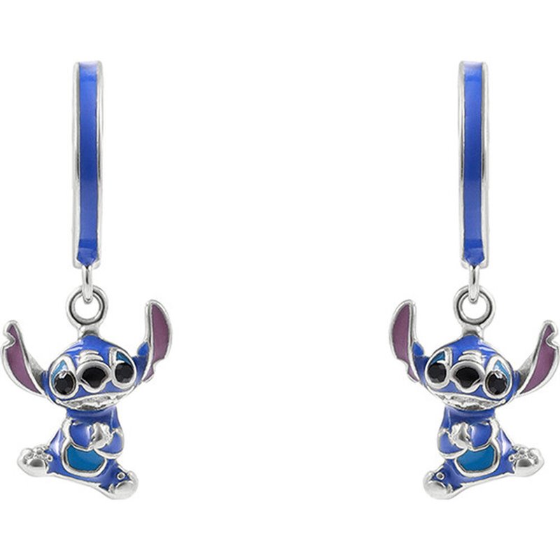 Pendientes Charm Stitch Disney plata