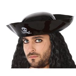SOMBRERO PIRATA PVC NEGRO