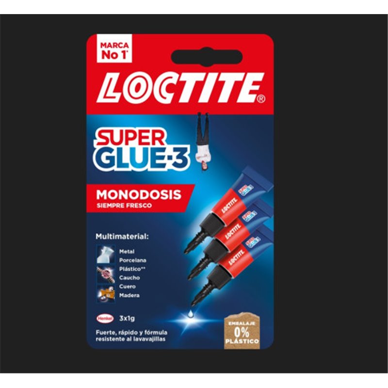 ADHESIVO INSTANTANEO SUPER GLUE-3X1GR. MONODOSIS LOCTITE 2961387