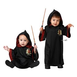 DISFRAZ ESTUDIANTE DE MAGO BEB� T�NICA NEGRA CON CAPA