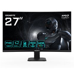 MONITOR GIGABYTE 27" GS27FC2,CURVO,VA 1500R,1920X1080 (FHD),0.31PP,3000:1,1MS,240HZ,2HDMI+1DP