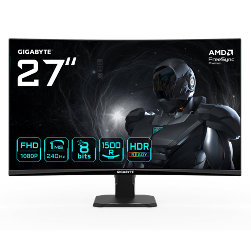 MONITOR GIGABYTE 27" GS27FC2,CURVO,VA 1500R,1920X1080 (FHD),0.31PP,3000:1,1MS,240HZ,2HDMI+1DP