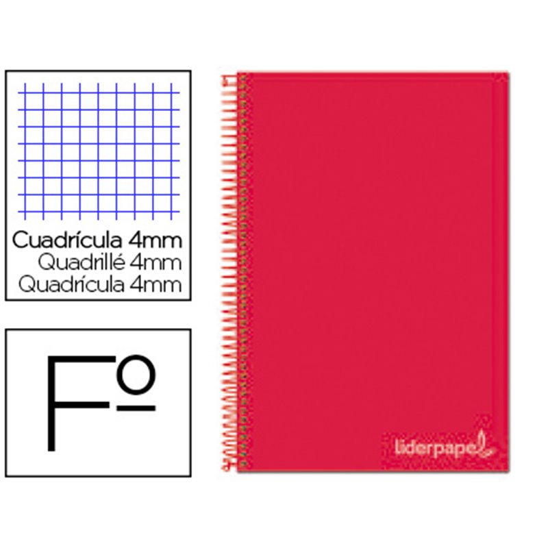 CUADERNO ESPIRAL A4 CUADROS 80H COLORES SURTIDOS