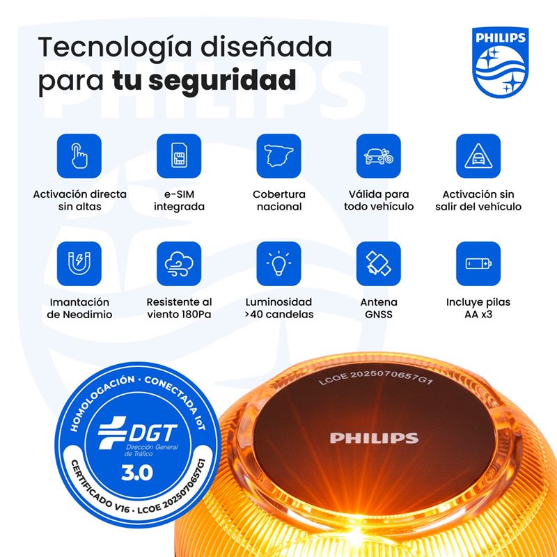 Philips Baliza V16 Conectada Con Geolocalizaci�n Sfl1000m/10