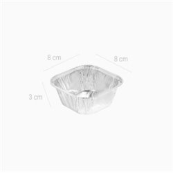 BANDEJA ALUMINIO CUADRADA 8X8X3CM 6UDS