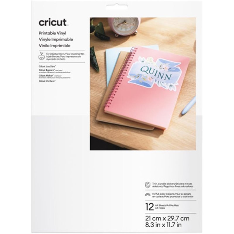 CRICUT PRINTABLE VINYL A4 - 12 SHEETS (WHITE)