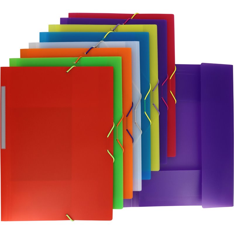 CARPETA GRAFOPLAS CON GOMAS FOLIO 3 SOLAPAS PP TRANSLUCIDO