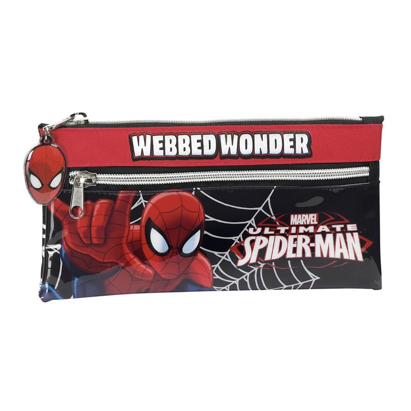 Spider-Man - Portatodo con dos cremalleras, 22 x 11 cm