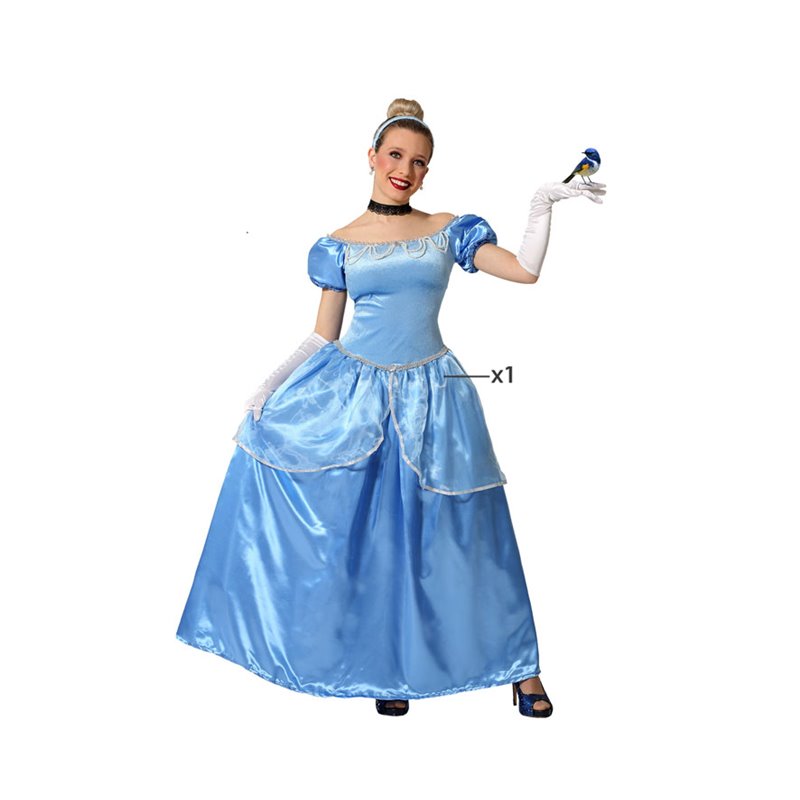 DISFRAZ PRINCESA AZUL MUJER ADULTO VESTIDO