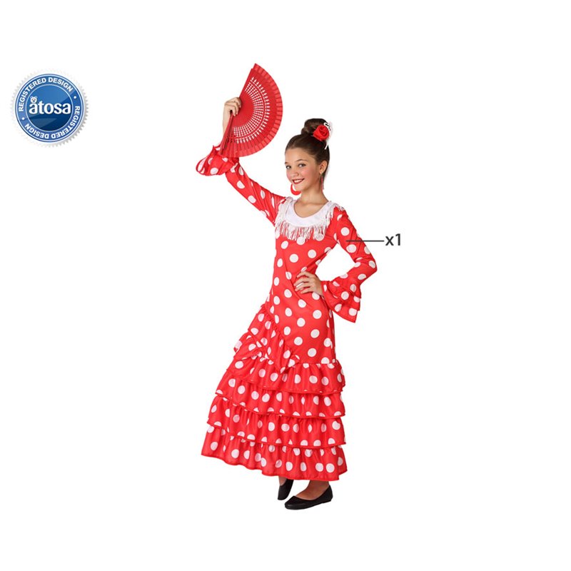DISFRAZ FLAMENCA ROJO NI�A