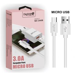 CARGADOR USB 3.0A CON CABLE MICRO USB