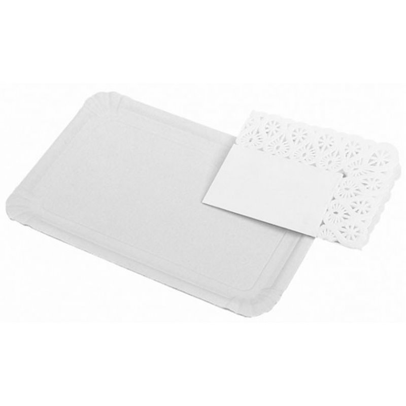 BANDEJA CARTON RECTANGULAR C/BLONDA