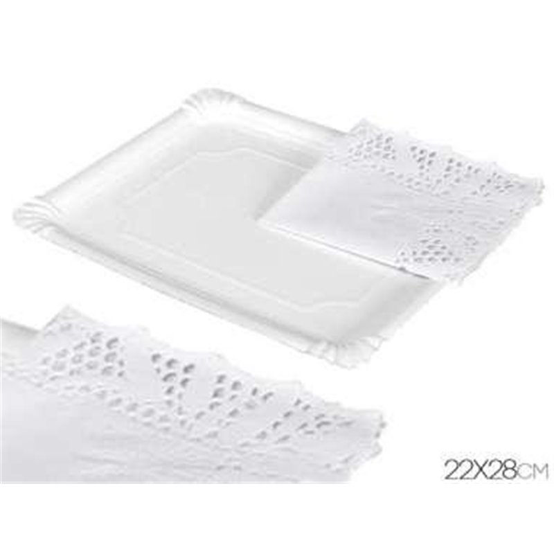 BANDEJA CARTON RECTANGULAR C/BLONDA