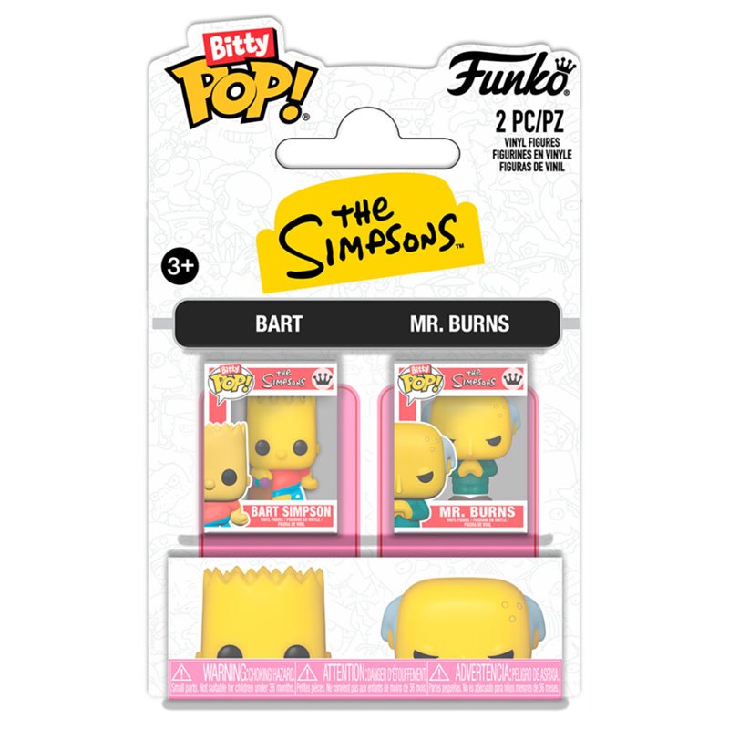 Blister 2 figuras Bitty POP Los Simpsons Bart & Mr. Burns