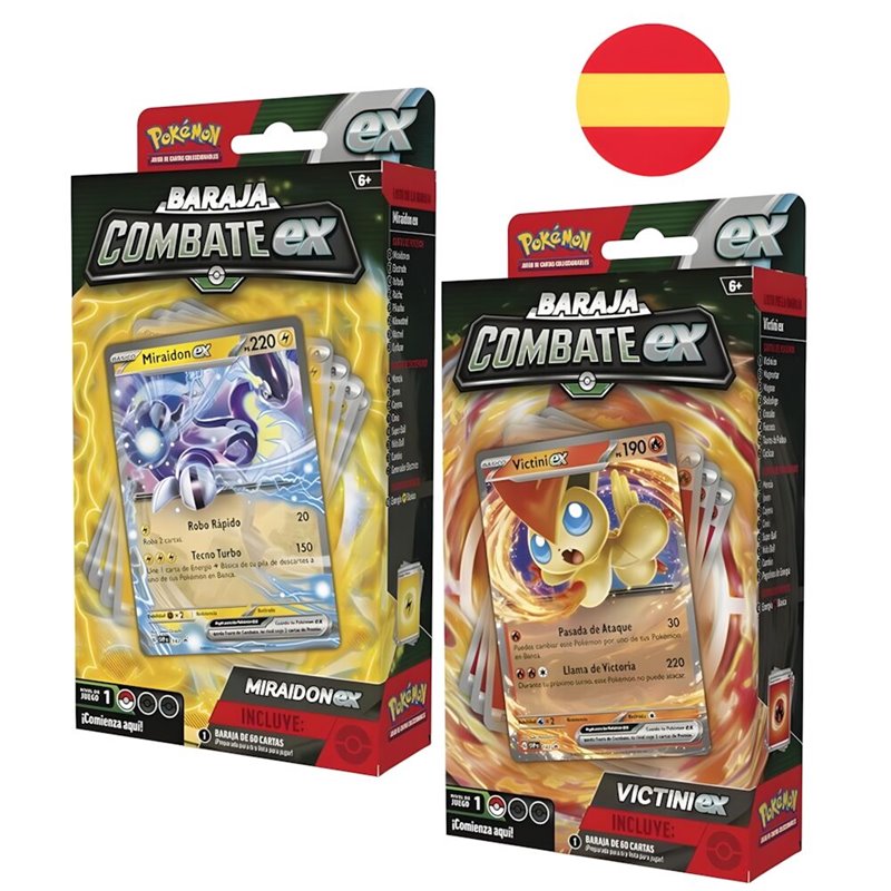 Baraja cartas Battle Deck Pokemon Victini ex Miraidon ex español