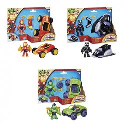 Figura + Vehiculo Iron Man y Su Superequipo Marvel surtido