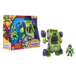 Figura + Vehiculo Hulk Iron Man y Su Superequipo Marvel