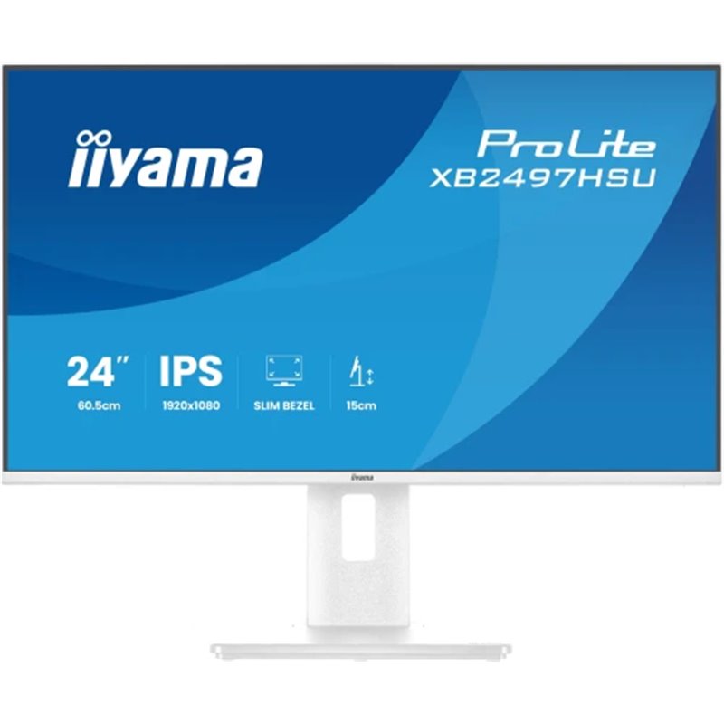 MONITOR IIYAMA PANTALLA PARA PC 60,5 CM (23,8") 1920 X 1080 PIXELES FULL HD LED PANEL IPS COLOR BLANCO AJUSTABLE HDMI DISPLAYPOR