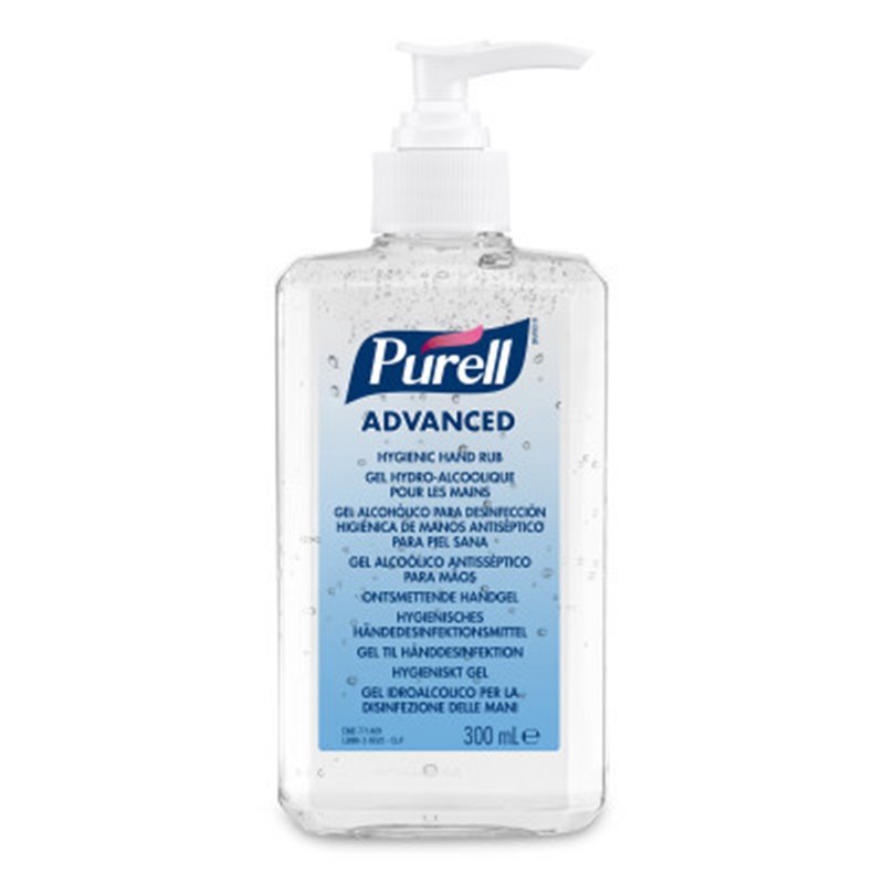 BOTE DE 300 ML. GEL HIDROALCOHOLICO ADVANCE C/ BOMBA PURELL JA077