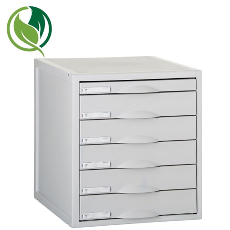 MÓDULO ARCHISYSTEM DE 6 CAJONES 356X316X362 MM GRIS ARCHIVO 2000 8206C GS