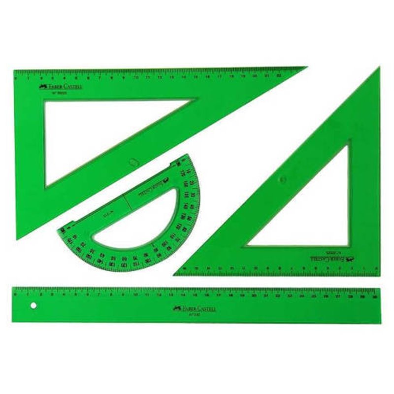 JUEGO REGLAS ESCOLAR 4 PIEZAS FABER CASTELL 66021