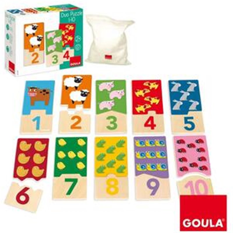 DUO PUZZLE 1-10 20 PZAS. MADERA