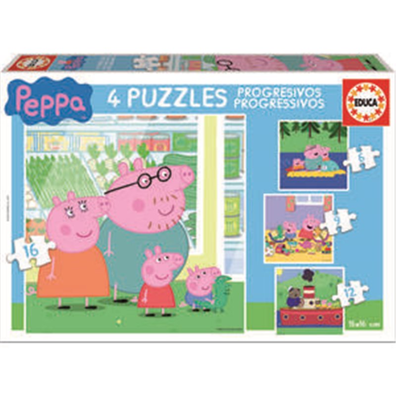 4 PUZZLES PROGRESIVOS PEPPA PIG