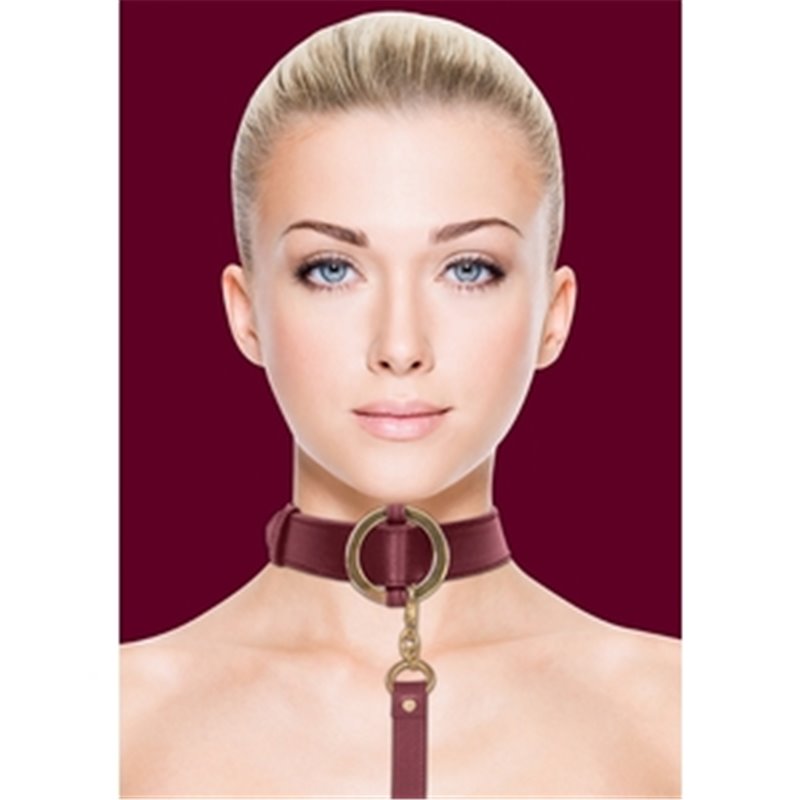 OUCH HALO - COLLAR WITH LEASH - BURDEOS