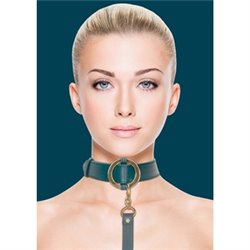 OUCH HALO - COLLAR WITH LEASH - VERDE