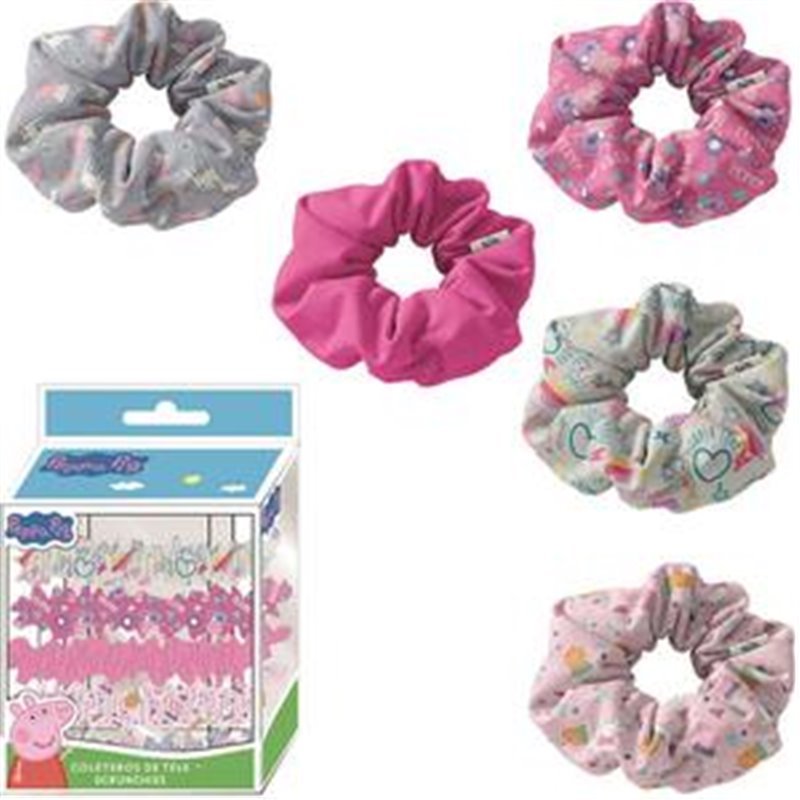 ACCESORIOS PELO COLETERO DE TELA 5 PIEZAS PEPPA PIG MULTICOLOR