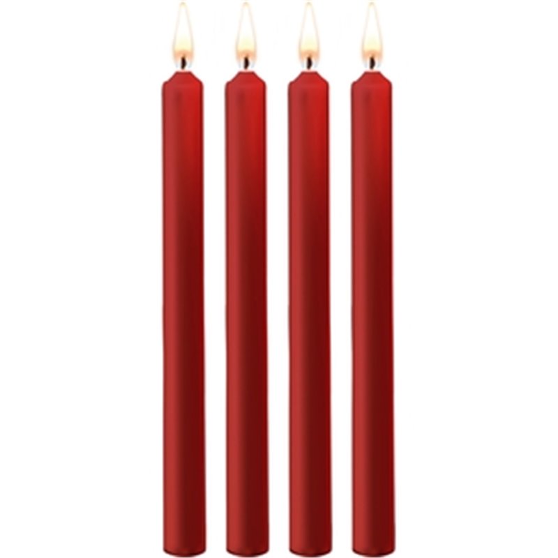 TEASING WAX VELAS LARGAS - PARAFINA - 4-PACK - ROJO