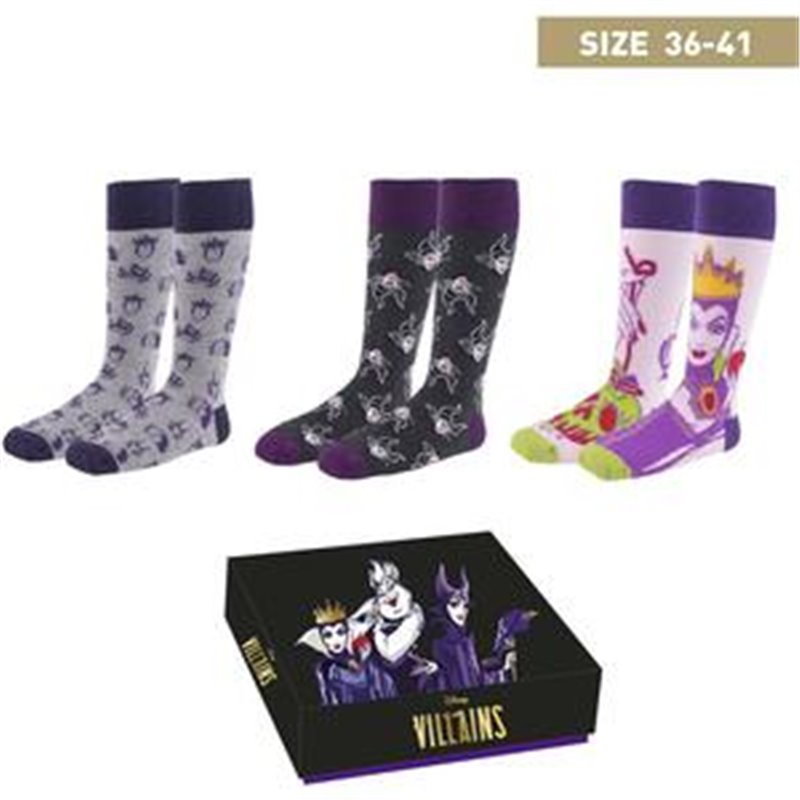 PACK CALCETINES PACK x3 DISNEY VILLANAS SIN COLOR